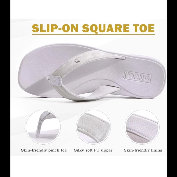 NWT ONCAI White Yoga Mat Thong Sandals With Orthotic Rubber Soles Size 9 - Picture 5 of 10